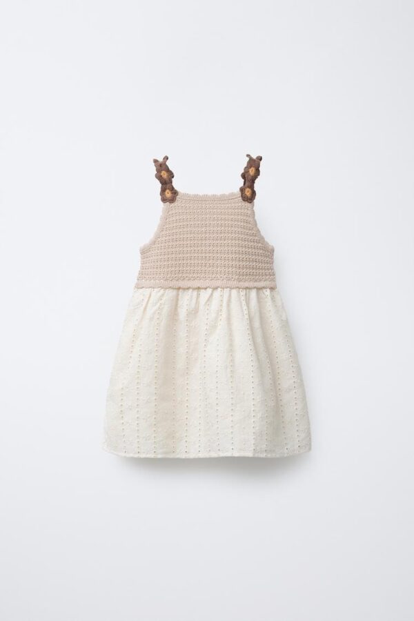 CROCHET FLORAL KNIT DRESS - Image 5