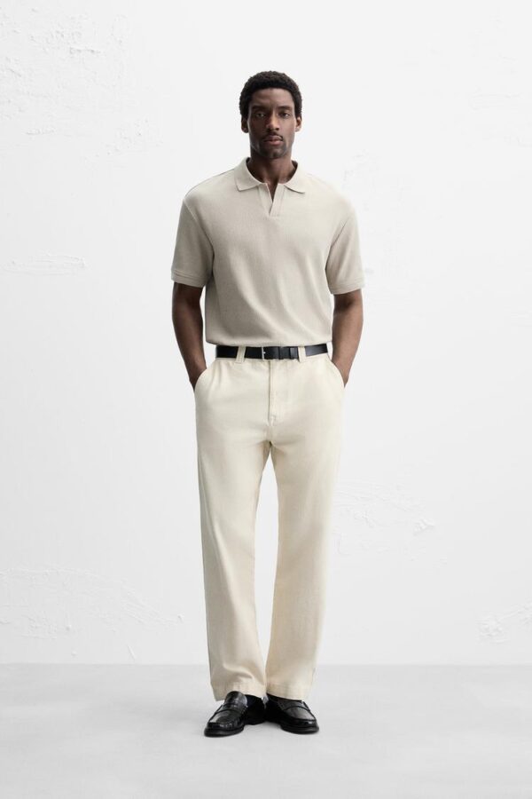 VERTICAL TEXTURED POLO SHIRT