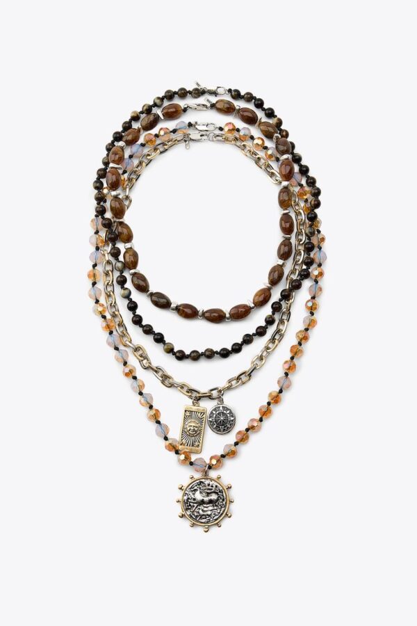 PACK OF 4 BEADED COIN NECKLACES - Image 4
